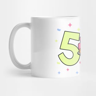 I am 5 with bunny - girl birthday 5 years old Mug